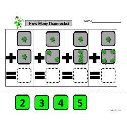 "How Many Shamrocks?" Simple Addition with Dice for Autism